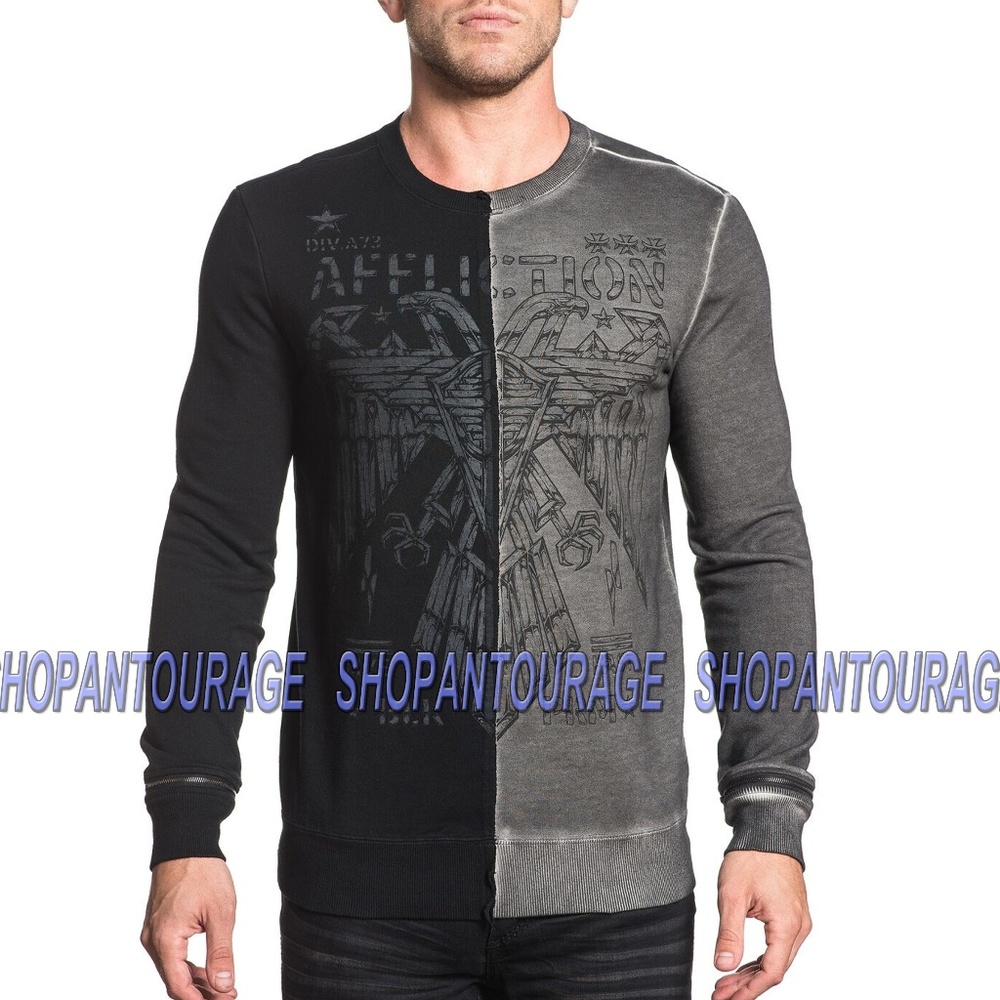 AFFLICTION Shadow Effects 110OW285 L/S Sweater